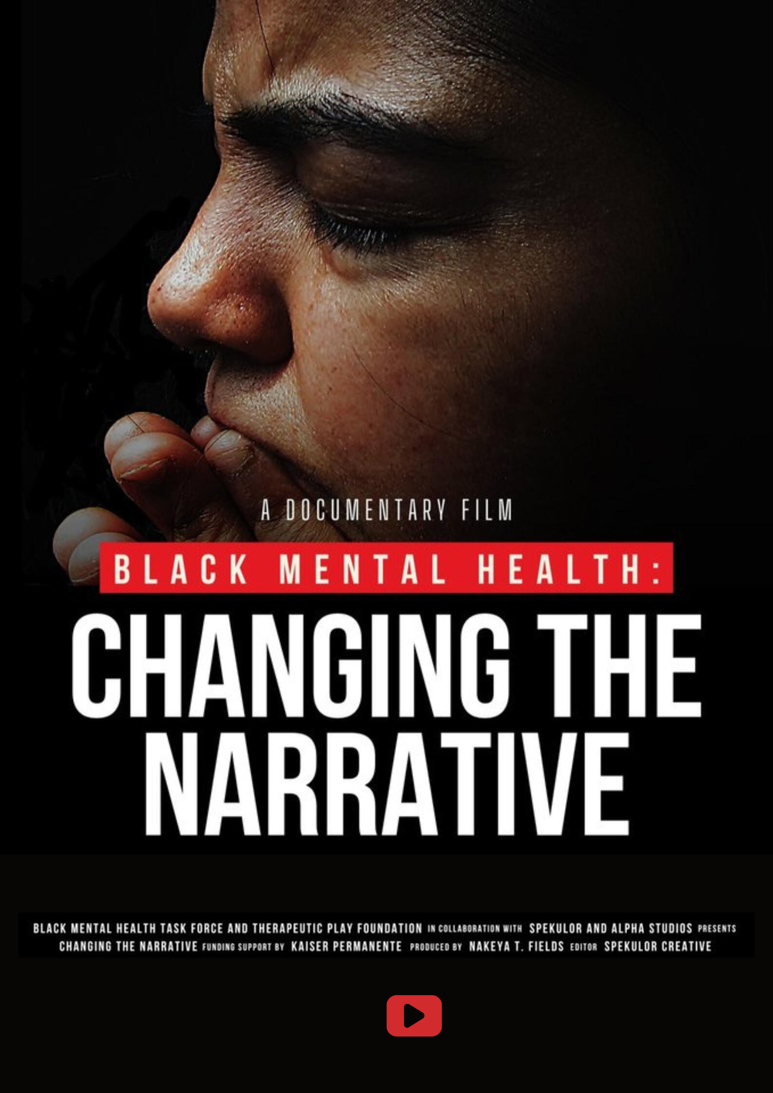 Film poster for Black Mental Health Changing the Narrative documentary on YouTube
